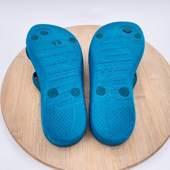 FitFlop Shimma Sandals Womens 7 Blue Rubber Slip On Recovery Slides - Picture 9 of 11